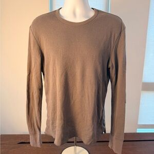 Slate Thermal Waffle Knit Long Sleeve Shirt Brown Men’s Large Casual Basic